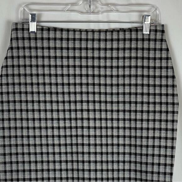 J Jill Black, Gray & Tan Plaid OfficeCore Career Pencil Skirt NWT Size SP - Picture 2 of 12